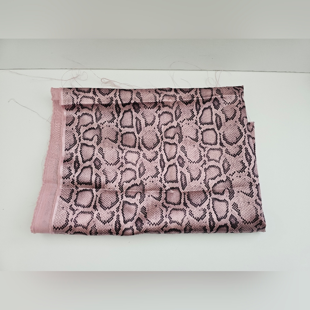 Vintage-Style Snakeskin Print Poly Satin Fabric - Large 2.2 Yard Piece